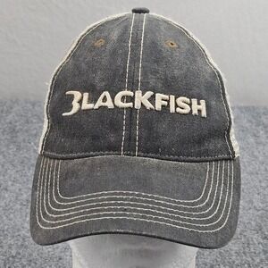 Blackfish Trucker Hat Mens OSFA Gray Distressed Mesh Snapback Fishing Outdoor